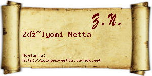 Zólyomi Netta névjegykártya