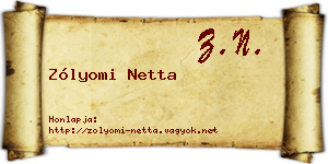 Zólyomi Netta névjegykártya