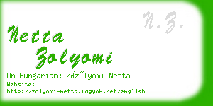 netta zolyomi business card